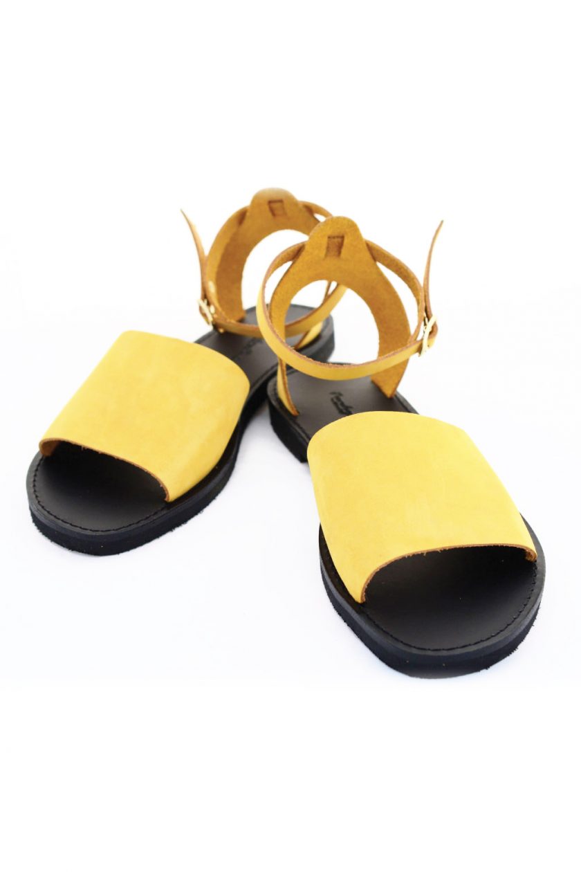 Sandały damskie FUNKY WOMAN, musztardowo-żółte